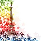 Eiffel tower isolated over the white background 
