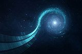 3D abstract futuristic background - Space travel - Teleport 