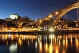 Dom Luis bridge and Porto at dusk 
