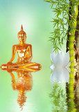 Bouddha, bambou et lotus 