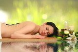 beautiful woman relaxing in spa 