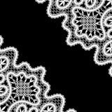 White lace corners on black 