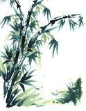 Chinese brush painting bamboo. 