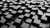 Abstract cubes. Black background. 3d render.