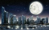 big full moon in the sky of Singapore