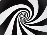 Czarno-biała spirala z efektem tunelu