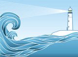 Latarnia i oceaniczny taniec fal