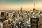 New York City Manhattan downtown skyline.