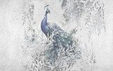Spectacular watercolor peacok. Digital art illustration.