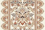 Symetryczne roślinne ornamenty w ciepłych barwach