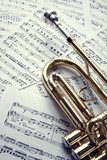 Trumpet on sheet music