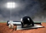 Wieczorna scena na baseballowym stadionie