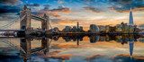 Wielowymiarowa panorama Londynu o zmierzchu