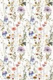 Wildflower, Bundle, Isolated, Watercolor, White Background, Pastel Colors, Tile, Pattern, generative ai