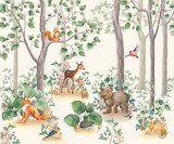 Woodland stories watercolor illustration