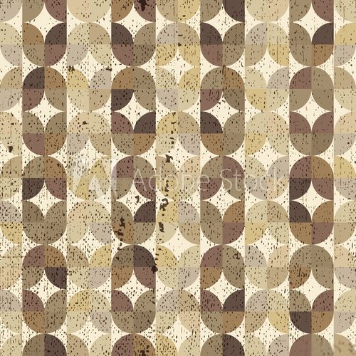 Ornamental worn textile geometric seamless pattern, vector abstr