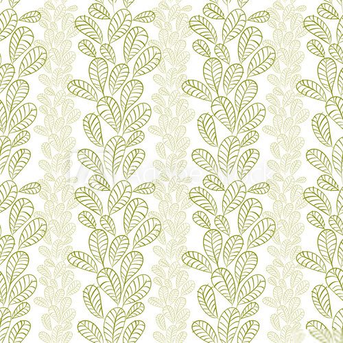Seamless leaves pattern, floral wallpaper, hand drawn, vector.