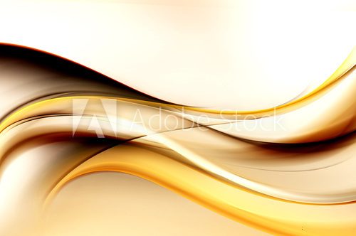 Brown bright waves art. Blurred effect background. Abstract creative graphic design. Decorative fractal style.