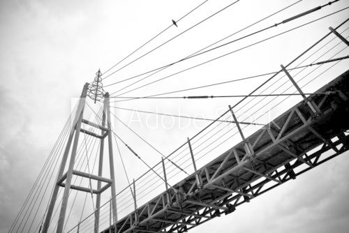 Black and white picture of bridge