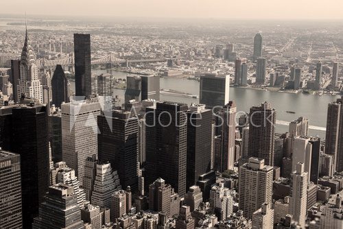 Skyline of Manhattan - sepia image