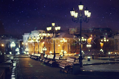 benches night city