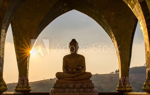 Buddha in sun set time