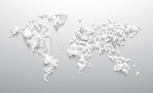 Abstrac world map with white circle