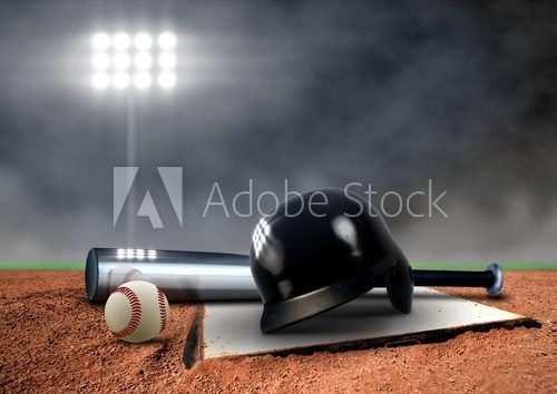 Baseball Equipment under spotlight
