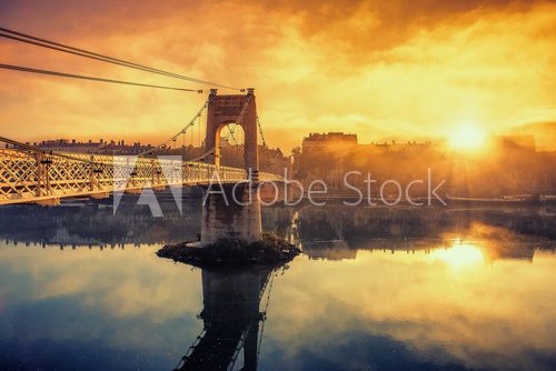 Sunrise on footbridge