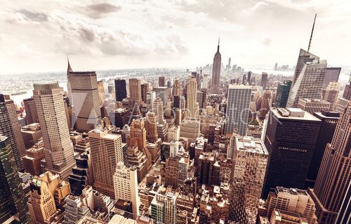 Manhattan skyline aerial view