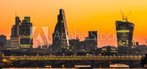 London Skylines at dusk England UK