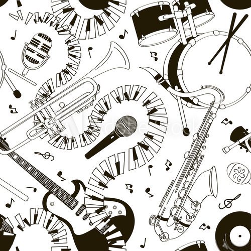 Seamless pattern of musical instruments