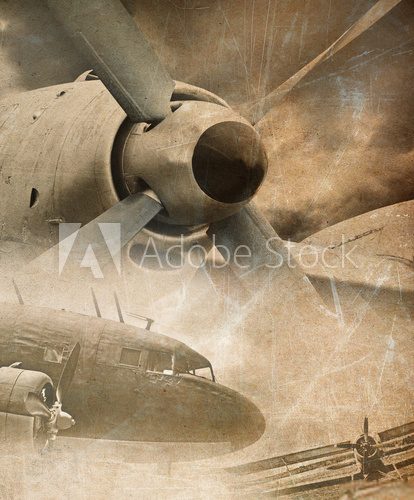 Retro aviation, vintage background