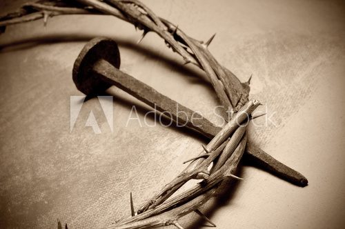 Jesus Christ crown of thorns and nail