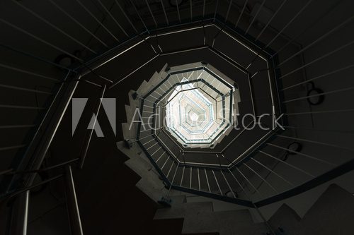 Spiral staircase ,viewed from the bottom
