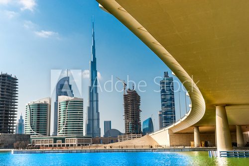 Dubai skyline with Burj Khalifa. UAE.