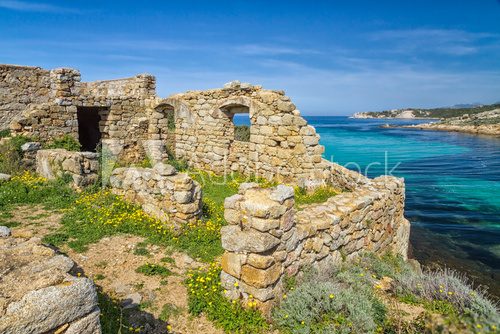 Ancient ruined building on the coast of Corsica
