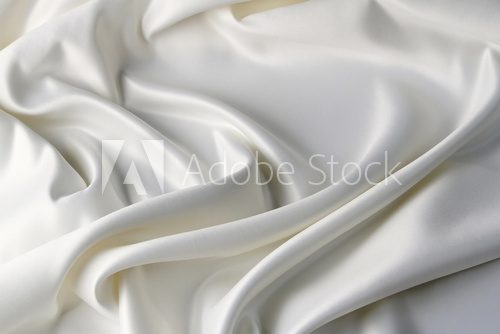 Rippled lines texture of white silk fabric 