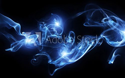 Blue smoke with lights