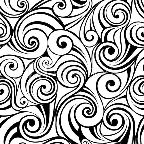 Abstract seamless black and white pattern. Vector illustration.