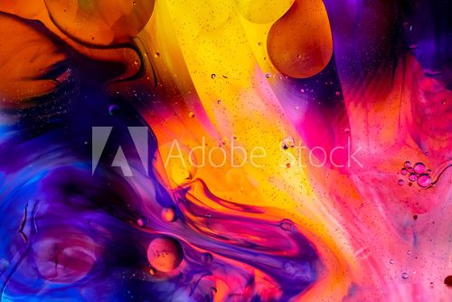 Abstract colorful background. Oil and water drops. Rainbow blurred texture. 3d render illustration