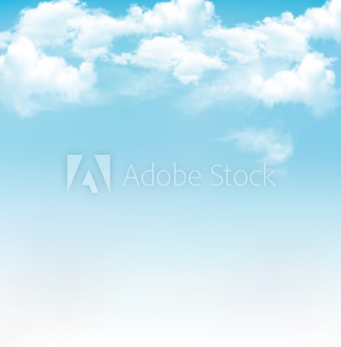 Blue sky with clouds. Vector background