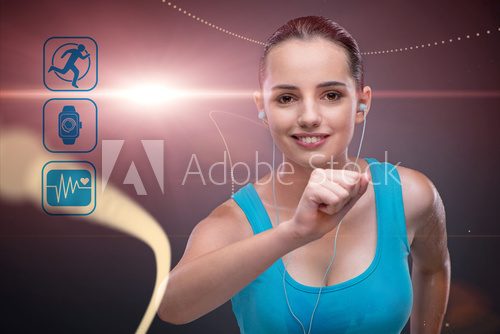 Woman running in sports concept
