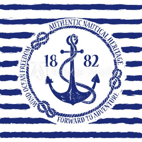 Nautical emblem with anchor