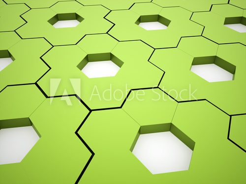 Green hexagonal gears background