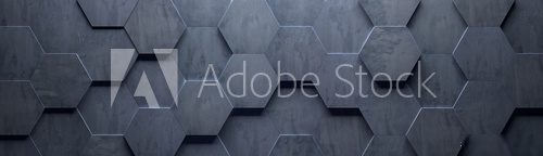 Concrete Wide Hexagon Background (Site head) (3d illustration)