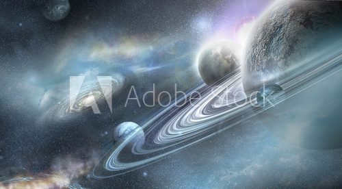 Planet with numerous ring system