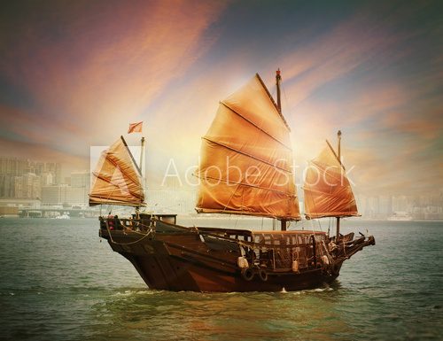 Hong Kong junk boat