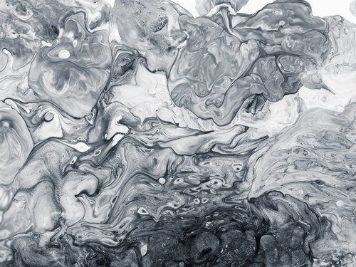 Black and white marble abstract hand painted background