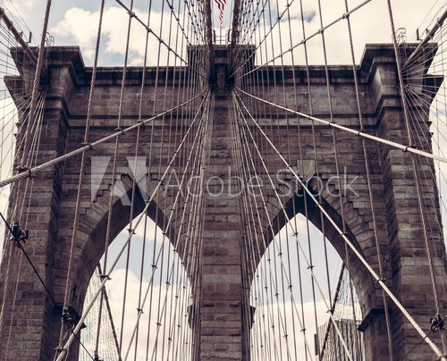 New York City Brooklyn Bridge in Vintage
